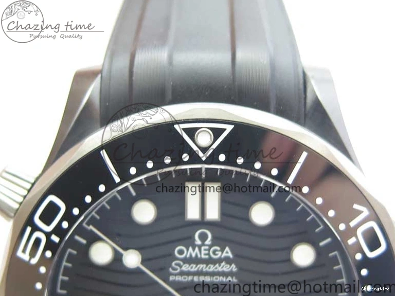 0130 Seamaster Diver 300M Real Ceramic Case VSF 1:1 Best Edition on Black Rubber Strap A8806 (Free Nato) SunProtective 7935